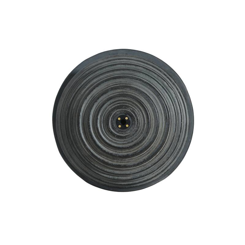 Roomfitters 31.5-Inch Tall Striped Column Outdoor Fountain with LED Lights, Concrete Modern Art Sculpture & Water Feature, Gray