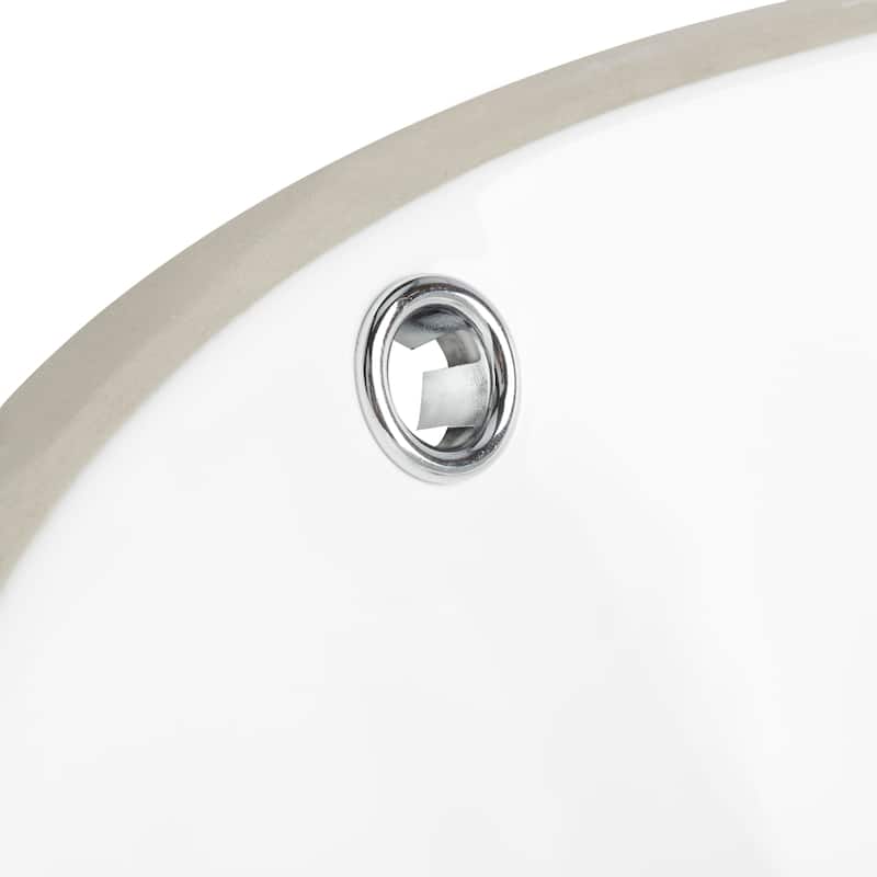 SAFAVIEH Solea Dulcie Porcelain Ceramic Vitreous Round 17 Inch White Undermount Bathroom Sink - 16.9" x 16.9" x 7.1"
