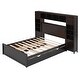 preview thumbnail 51 of 105, Modern Platform Bed with Integrated Cabinet, Trundle Bed and Drawers