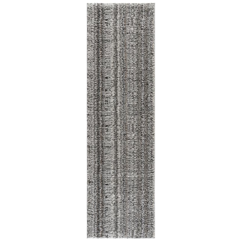 SAFAVIEH Everett Shag Dida 1-inch Thick Rug - 2'3" x 8' Runner - Grey/Beige