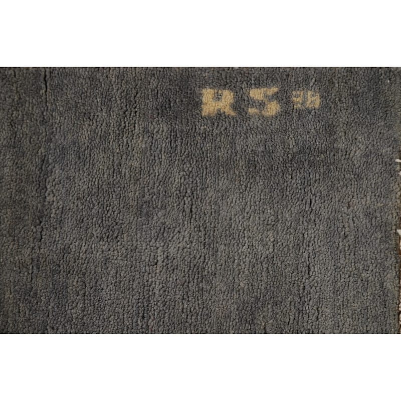 Gray Modern Gabbeh Oriental Runner Rug Handmade Wool Carpet - 3'4"x 6'6"