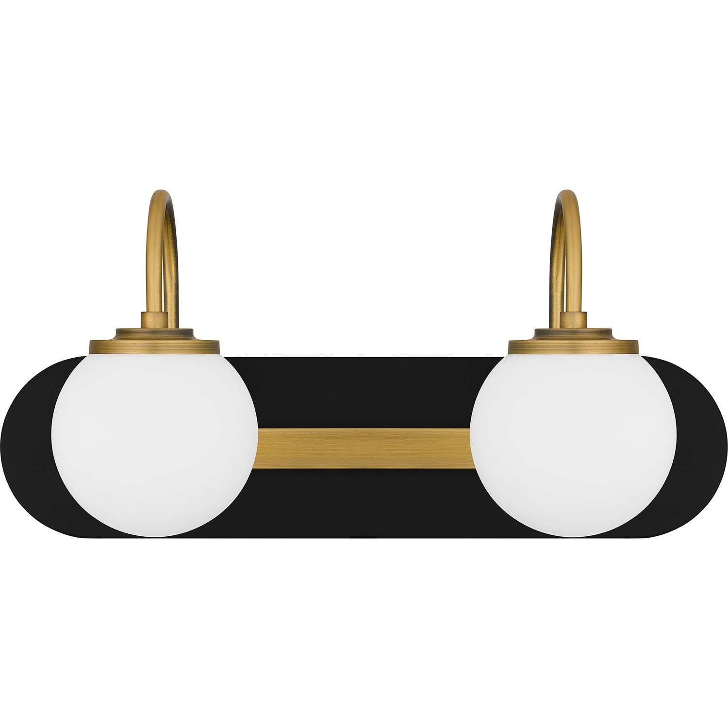 Matte Black Two Light Bath from the Desmond Collection