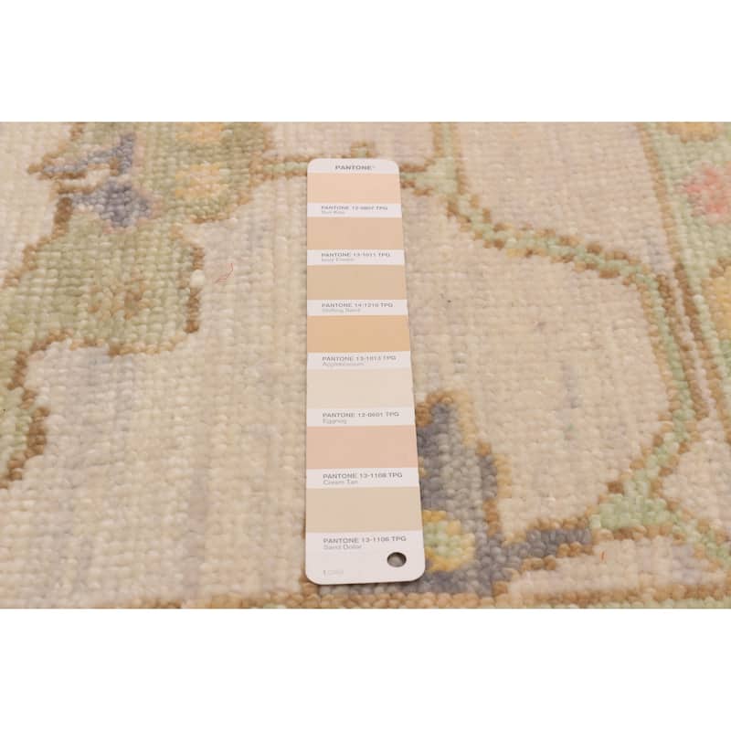 ECARPETGALLERY Hand-knotted Modern Oushak Ivory Wool Rug - 7' 11" x 10' 6"