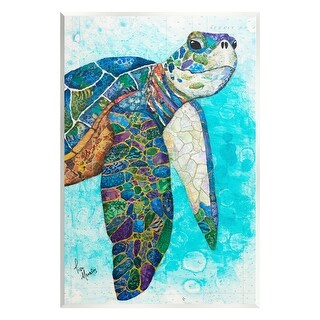 Stupell Industries Leinwandbild Sea Turtle - Aquarellmalerei, 61x76 Cm, Fertig Zum Aufhängen