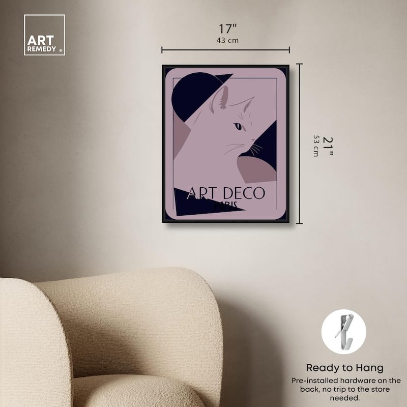 Cat Deco Canvas by Art Remedy