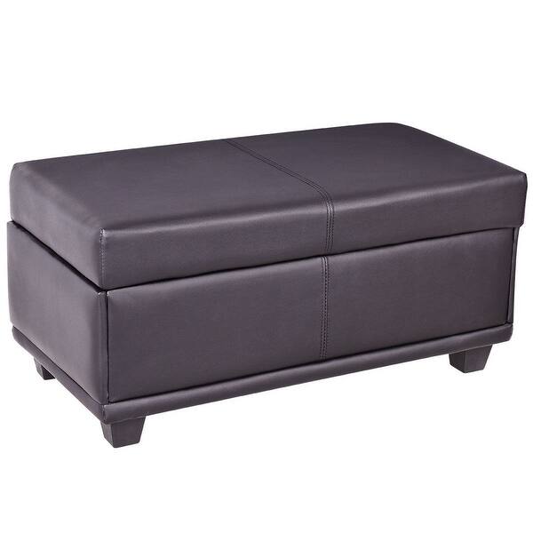 Shop Gymax 31 Storage Ottoman Bench Ottoman Footstool Pvc
