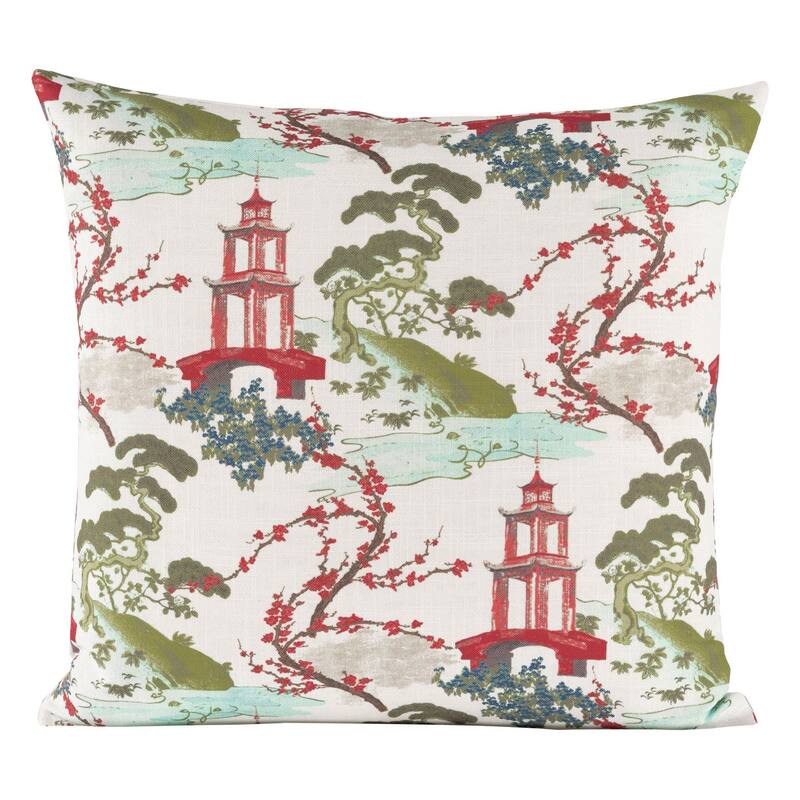 Siscovers Tranquil Pagoda Print Throw Pillow
