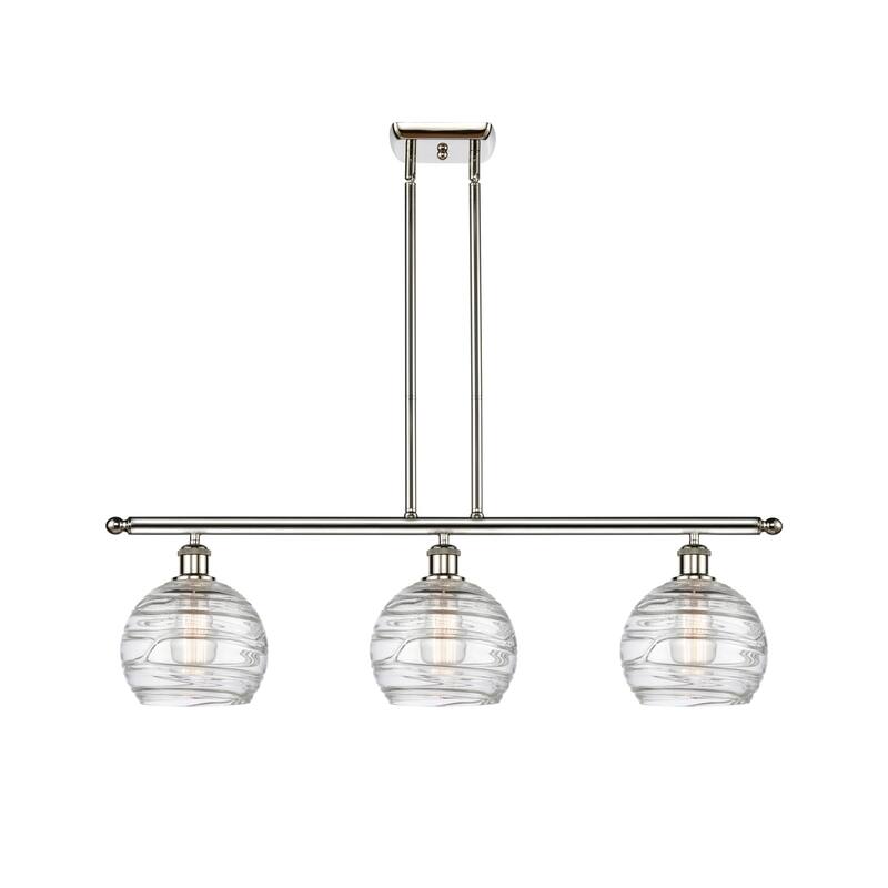 Innovations Lighting 516-3I-11-36 Athens Linear Athens 3 Light 36" - Clear Deco Swirl / Polished Nickel