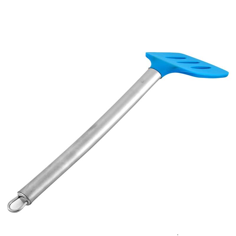 Kitchen Stainless Steel Handle Silicone Slotted Pancake Turner Spatula - 12.6" x 3.3" x 0.6"(L*W*T)