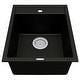 preview thumbnail 28 of 65, Karran QT-825 Drop-in 15-3/4" Single Bowl Quartz Composite Kitchen Sink