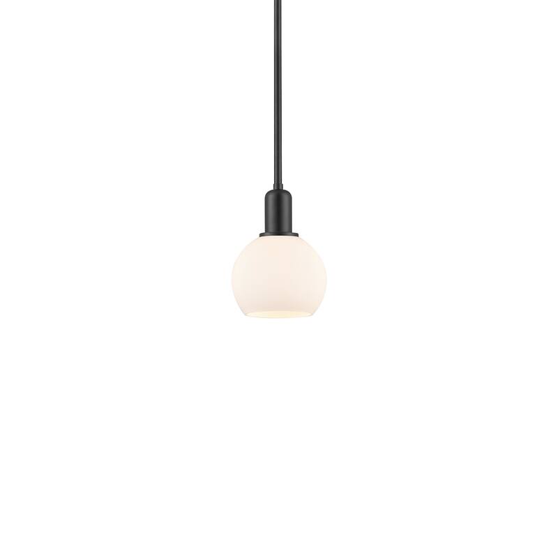 Innovations Lighting 716-1S-9-6 Athens Pendant Athens 6" Wide Mini - Matte Black / Matte White