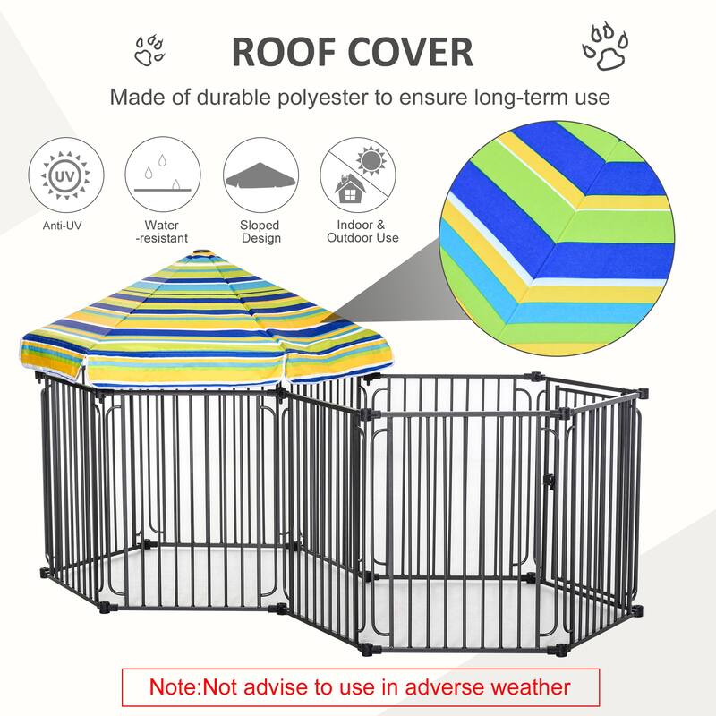 Outdoor Dog Playpen Dog House with Door and Removable Cover Dog Room Dog Crate for Living Room