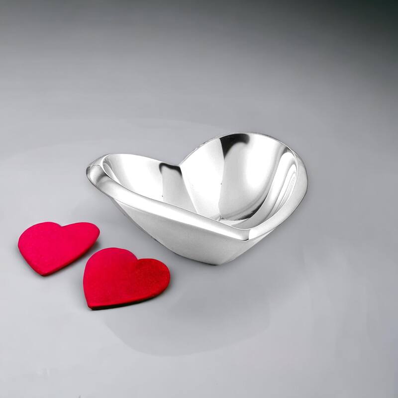 Nambe Amore Mini Alloy Heart Bowl - 4.5" x 4.5" x 3"