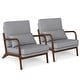 preview thumbnail 2 of 8, Costway 1/2 PCS Modern Accent Chair Upholstered Leisure Armchair with 2 PCS