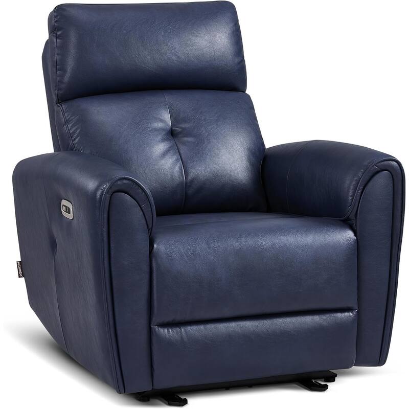 MCombo Power Small Recliners, Modern Zero Wall Hugger Recliners Chair with Lumbar Support, USB and Charging Ports, FSC Certified - Navy Blue