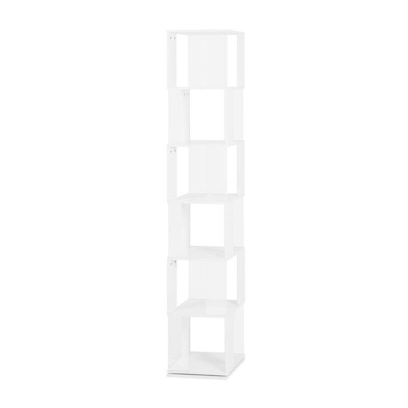 6 tier Rotating Bookshelf, Floor Rack Simple Bookcase w/ Acrylic Plate