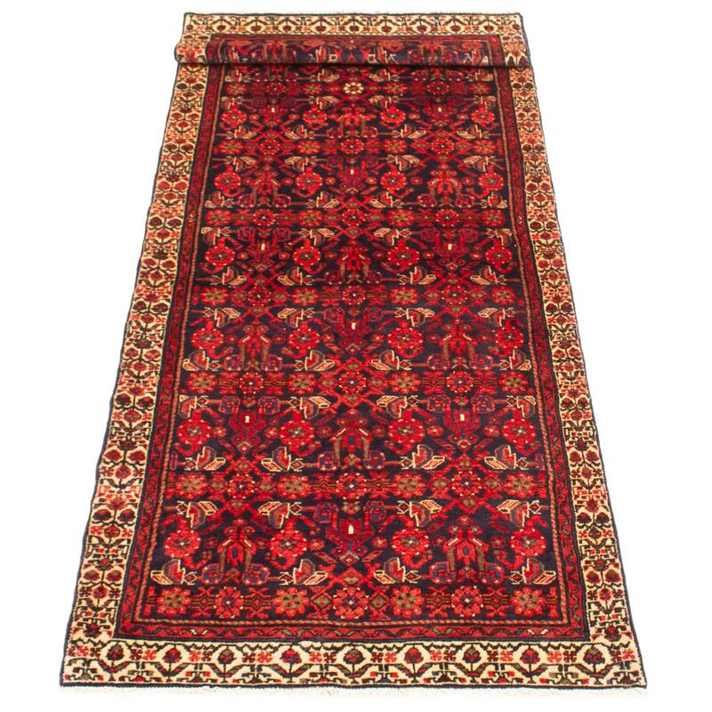 ECARPETGALLERY Hand-knotted Andelz Navy Wool Rug - 3'6 x 10'1