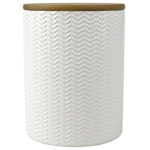 Premius Wave Ceramic Canister With Bamboo Lid