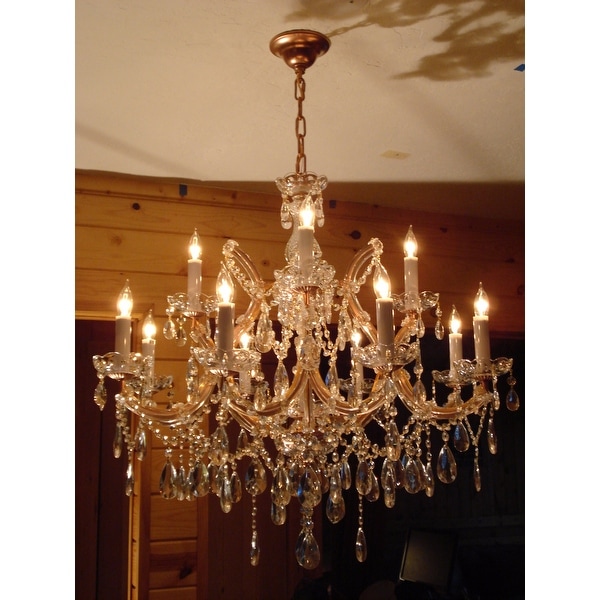 Gallery Maria Theresa 13 Light 2 Tier Antique French Gold Gallery Maria Theresa 13 Light 2 Tier Antique French Gold Crystal Chandelier Free Today Com 5675842