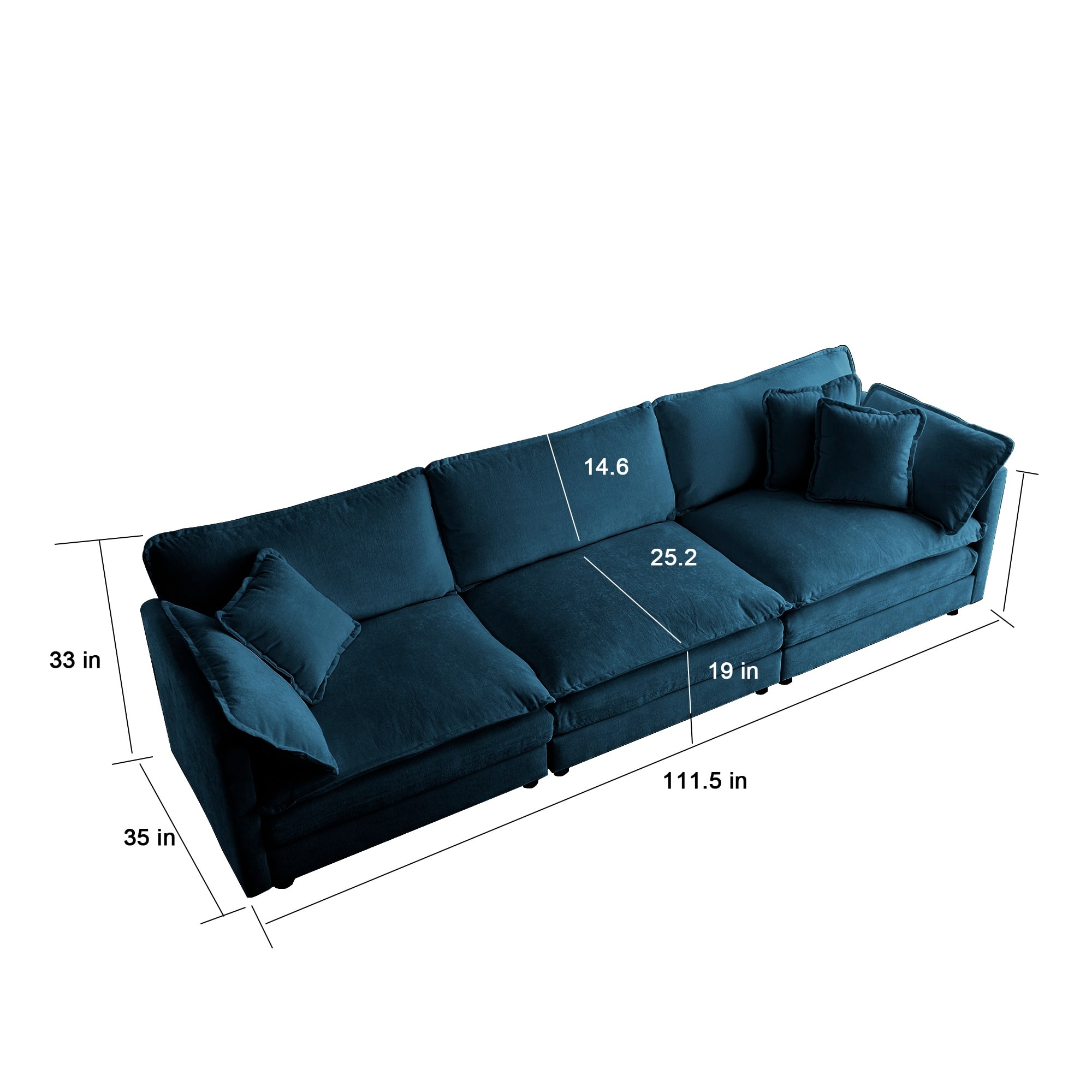 Modular Extra Large L-Shaped Sectional Sofa with Reversible Ottoman ...