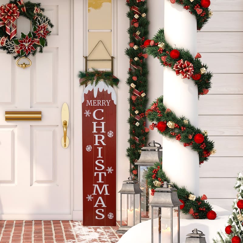 Snow Sled Merry Christmas Porch Sign - 55.75"