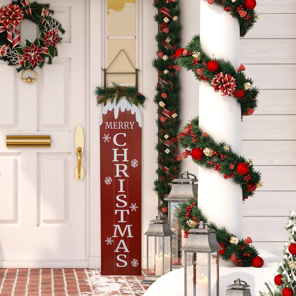 Snow Sled Merry Christmas Porch Sign - 55.75"