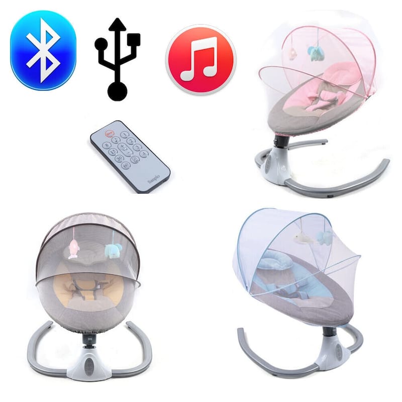 Lofn Electric Baby Bouncer Bluetooth Swing Chair Cradle Rocking Bassinet