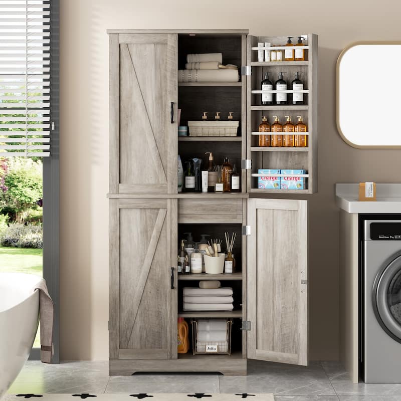 Kitchen Pantry Cabinet with Adjustable Shelves - Freestanding Storage Organizer