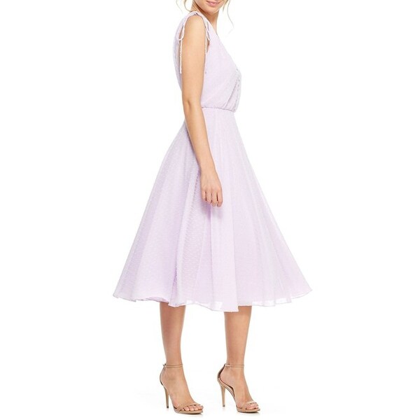 hilary clip dot chiffon midi dress