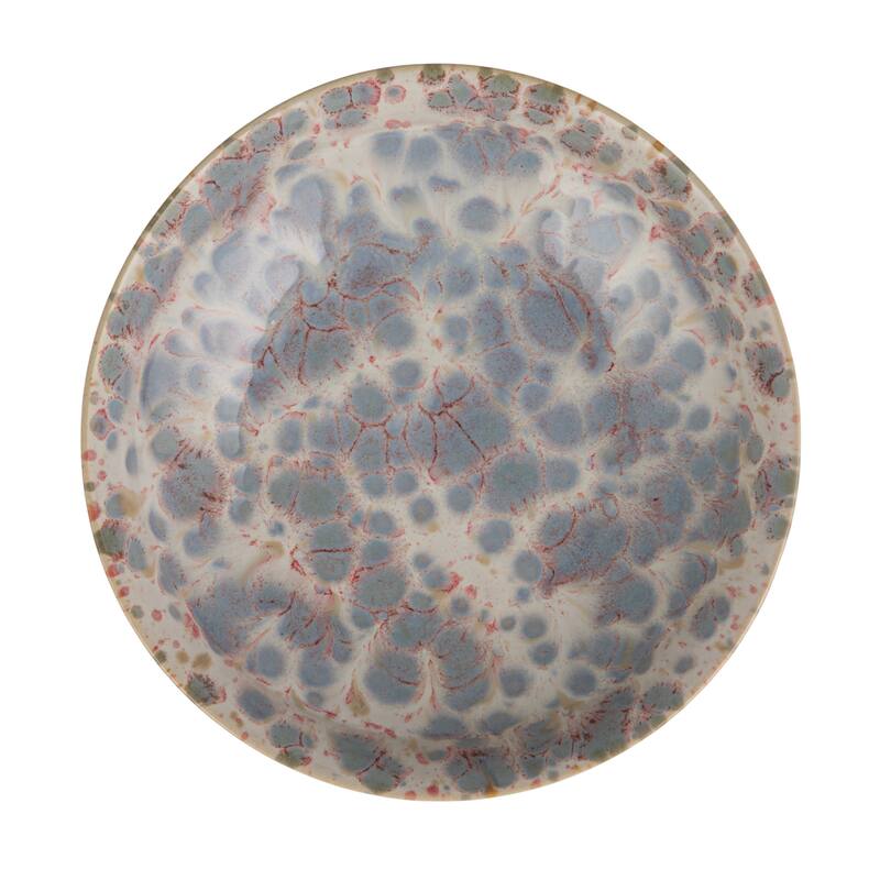 Stoneware Footed Plate Reactive Glaze - 5.75" Diameter x 3" H