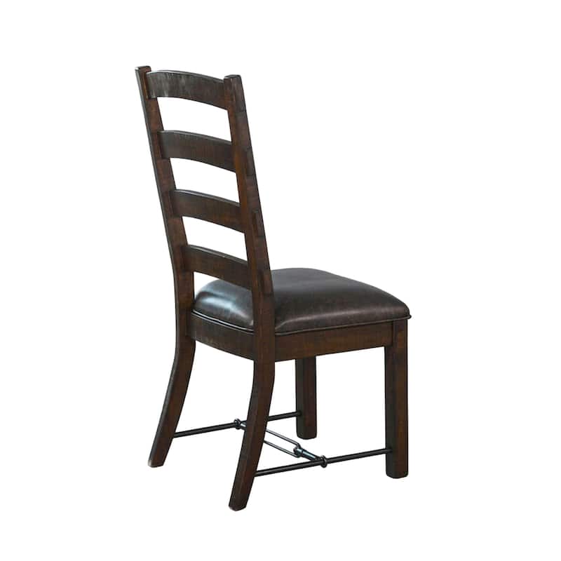 Flint Dining Side Chair Set of 2, Fabric, Dark Brown Mahogany, 19 Inch
