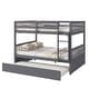 preview thumbnail 9 of 47, Rubber Wood 2 In 1 Full Over Full Bunk Bed with Twin Size Trundle,Convertible to 2 Full Size Beds