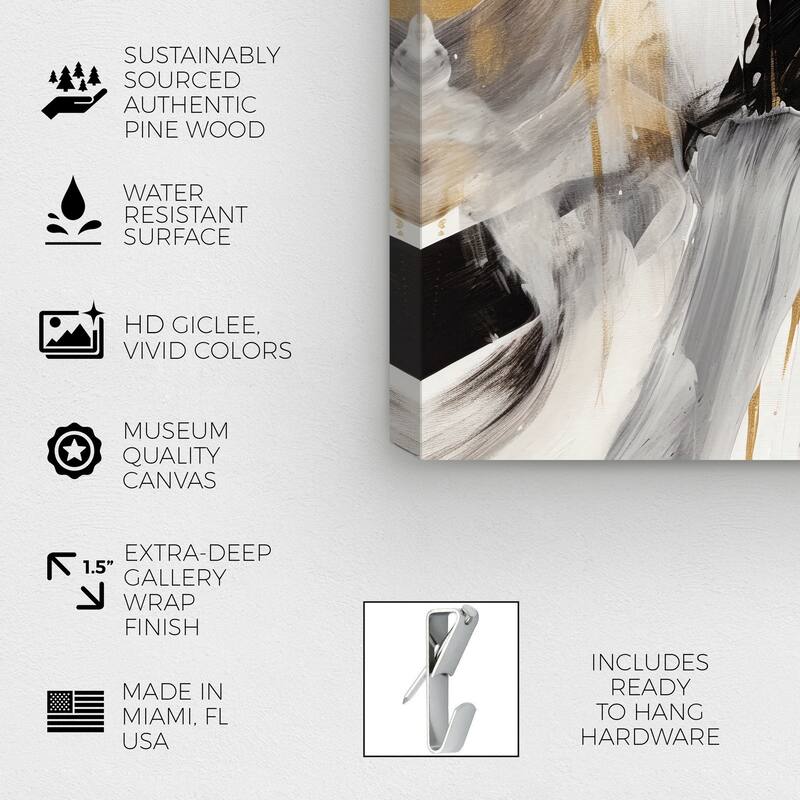 Wynwood Studio Abstract Golden Cascade Gold and Modern & Contemporary Wall Art Canvas Print