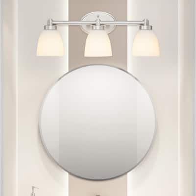 3-Light Dimmable Brushed Nickel Vanity Light Fixture
