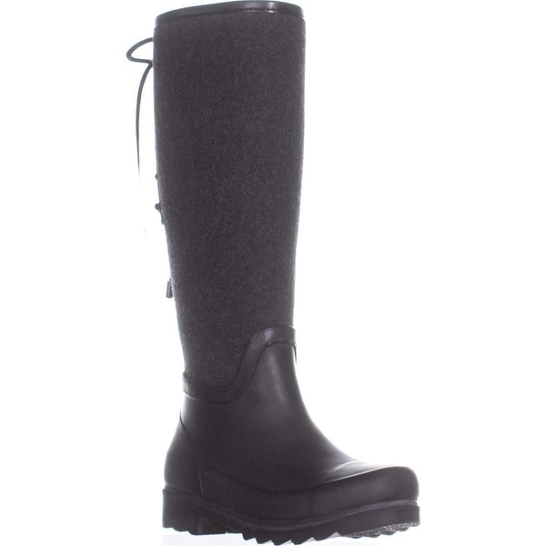 Nine West Oops Lace Up Rain Boots, Dark Grey Multi - 6 us