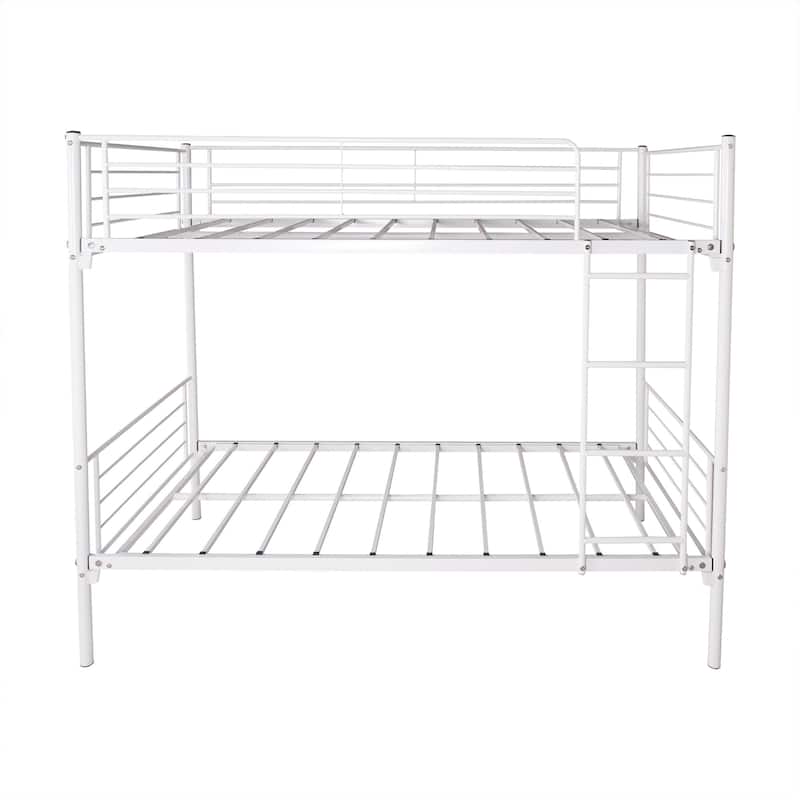 Twin over Twin Metal Bunk Bed with Ladder