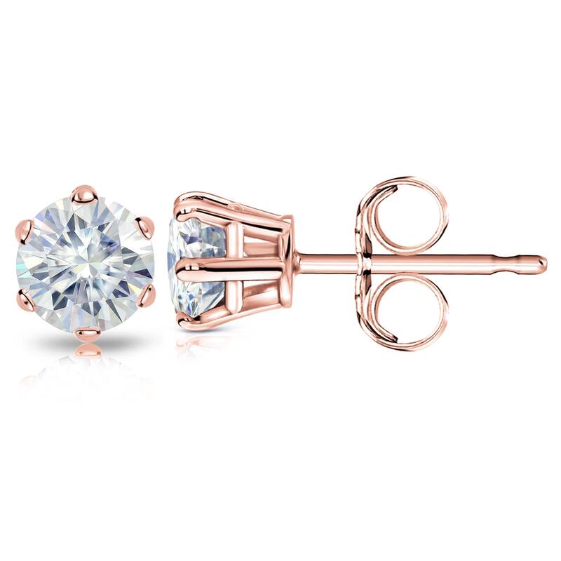 Auriya 3 1/2ctw Round Moissanite Stud Earrings 14k Gold - 7.8 mm