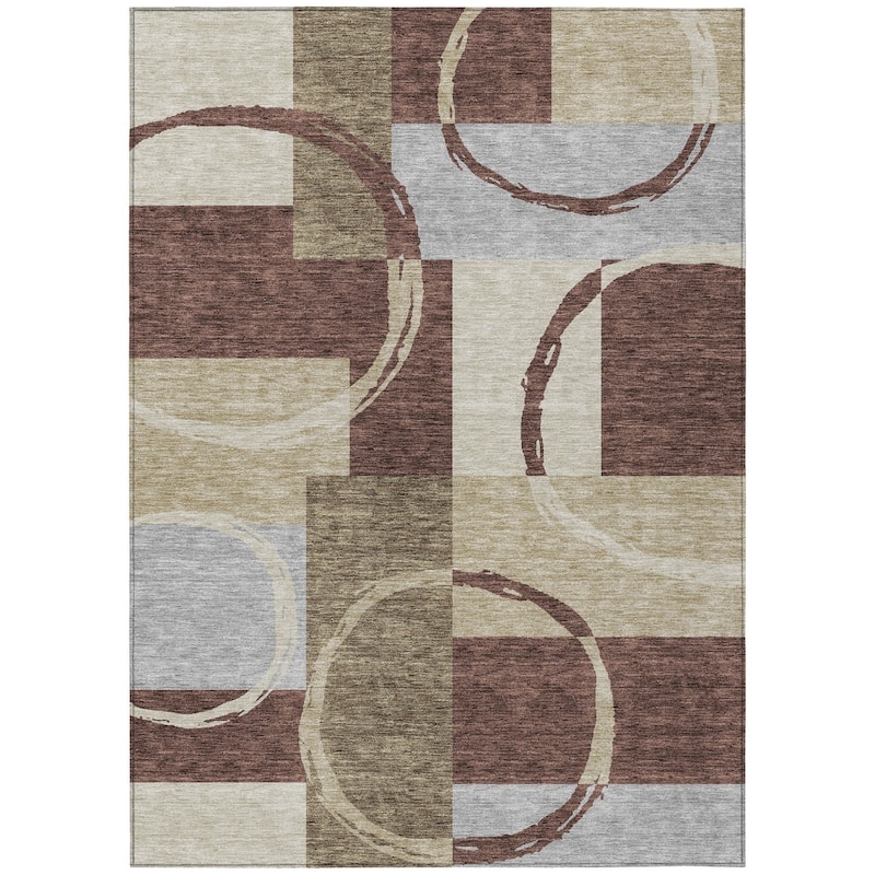 HomeRoots Geometric Modern Rectangle Outdoor Rug