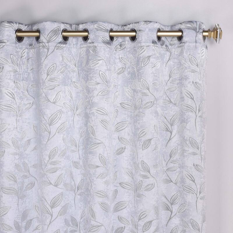 Superior Leaves Machine Washable Room Darkening Grommet With Ties Blackout Curtains, Set of 2