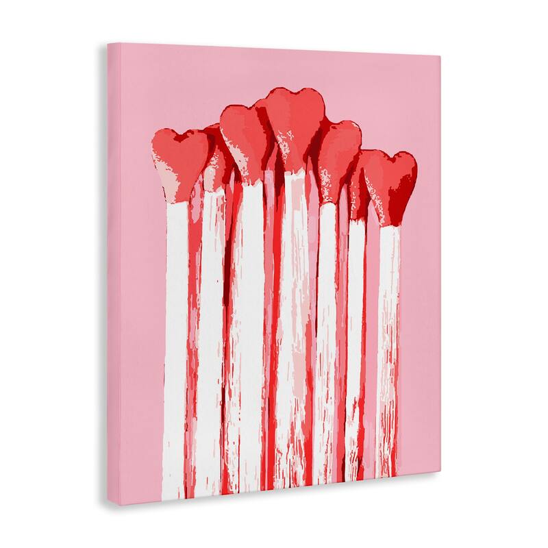 Stupell Pastel Pink Heart Matches Canvas Wall Art Design By Lil' Rue