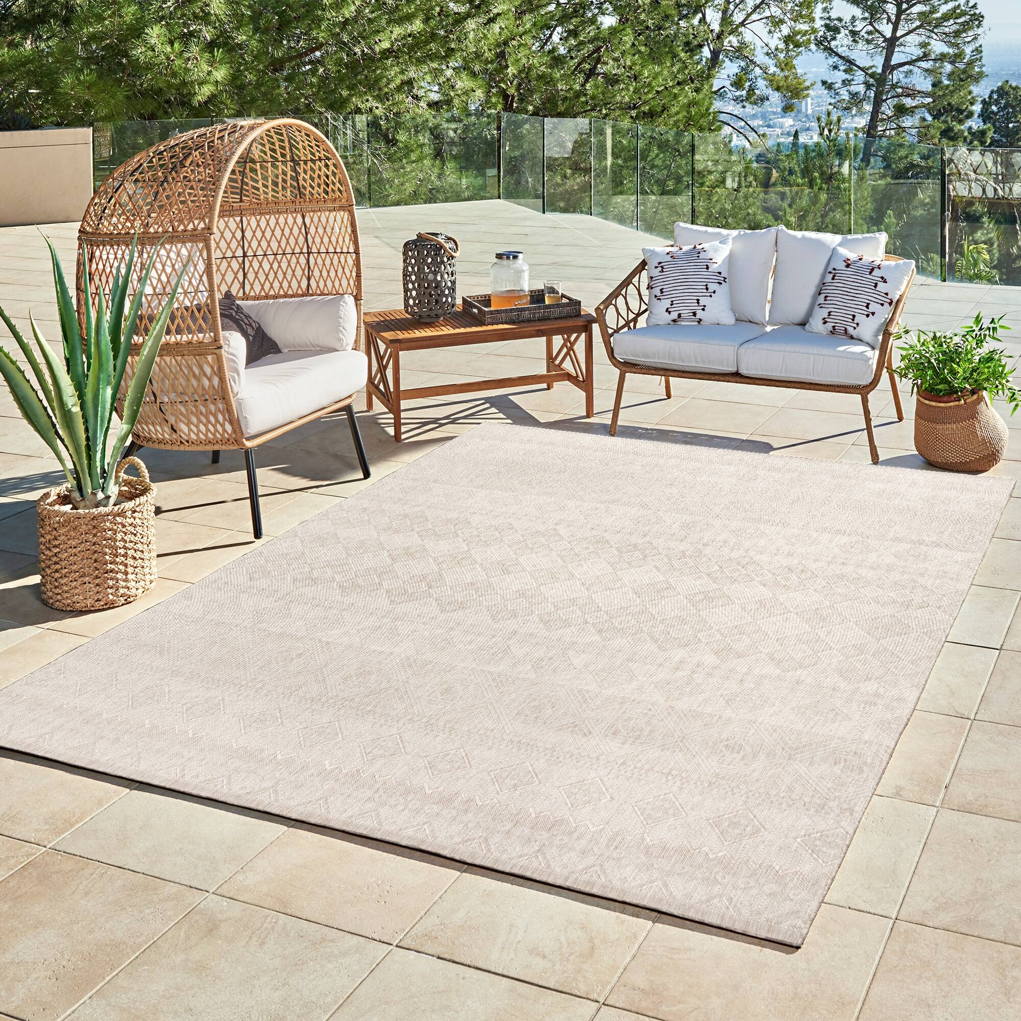 Gertmenian Tropea Darcy Moroccan Bohemian Neutral Indoor/ Outdoor