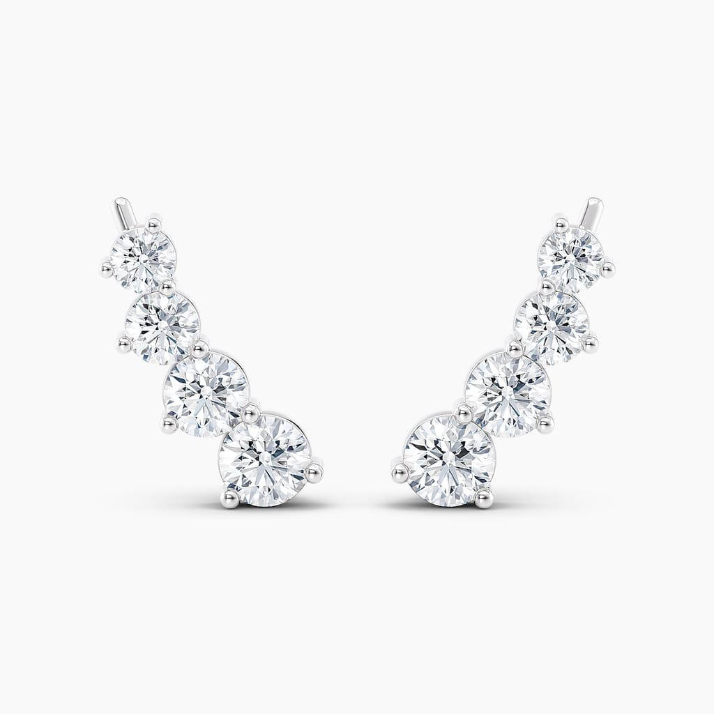 Auriya 1 1/2ctw Round Lab Grown Diamond Climber Earrings 14-karat Gold (E-F, VS1-VS2)