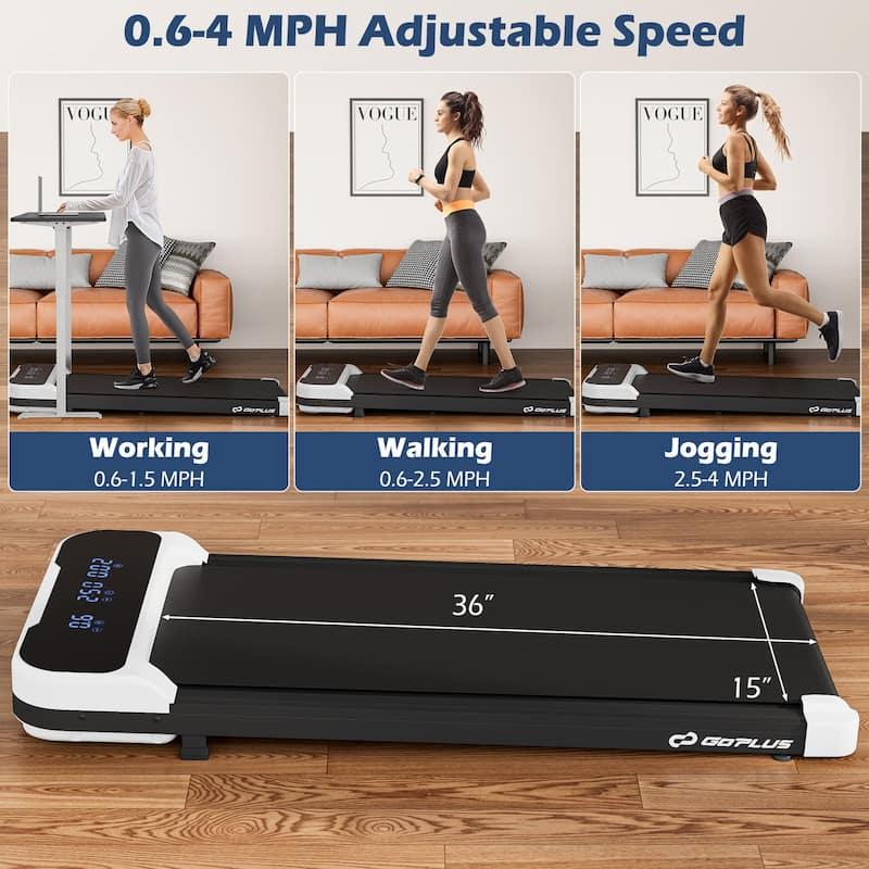 Walking Pad Desk Treadmill w/Remote Control Portable Treadmill