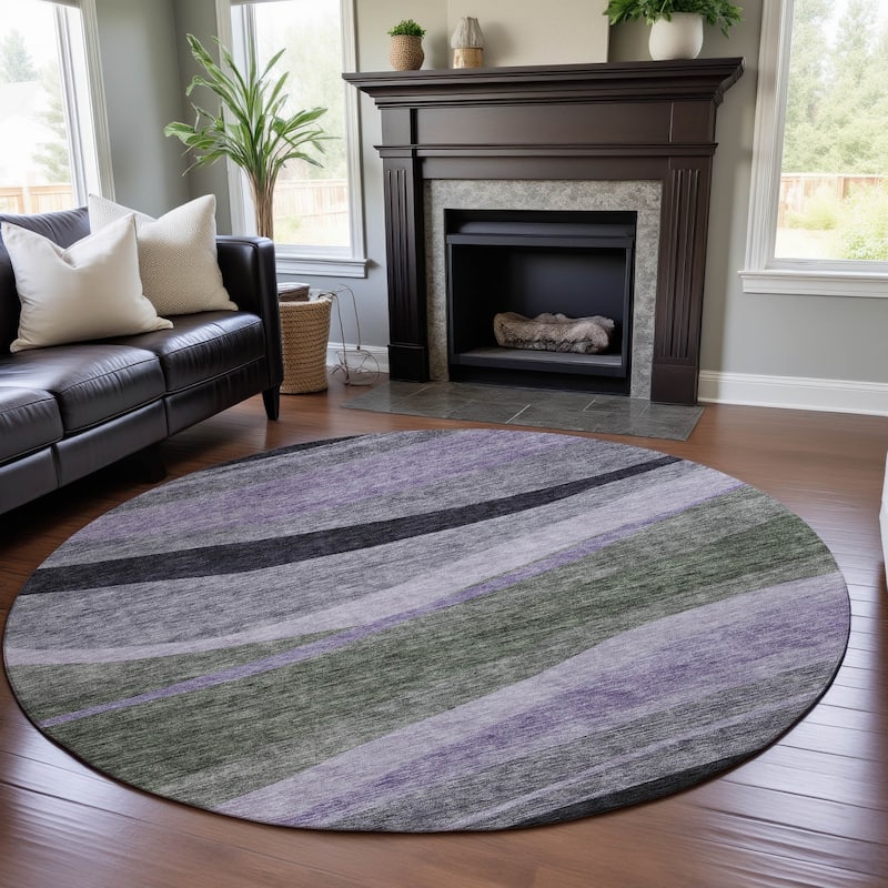 Premium Washable Super Soft Casual Contemporary Mayfield Rug - Aloe - 8' x 8'