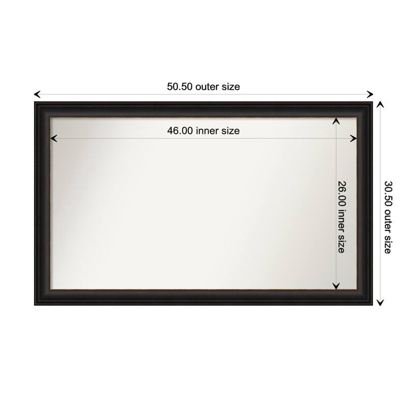 Trio Oil Rubbed Bronze Framed Non-Beveled Custom Wall Mirror, Bathroom Vanity Mirror - Outer Size: 50.5 x 30.5