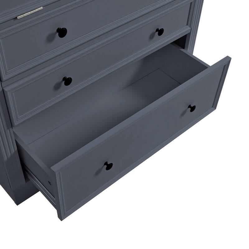 Freestanding 78" Tall Kitchen Pantry Storage Cabinet with Drop-Down Surface and Adjustable Shelves,Power Outlet for Organization