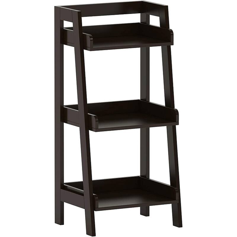 UTEX 3-Tier Ladder Shelf, Bathroom Shelf Freestanding, 3-Shelf Spacesaver Open Wood Shelving Unit, Ladder Shelf (White)