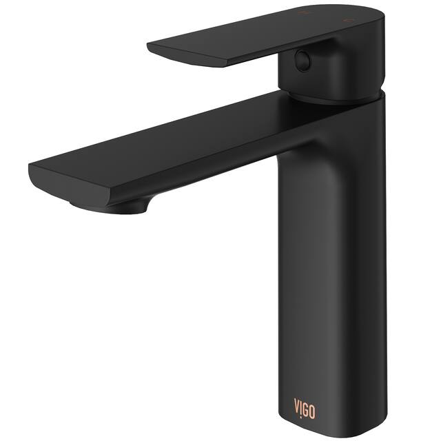 VIGO Davidson Single Hole Bathroom Faucet - Faucet - Matte Black