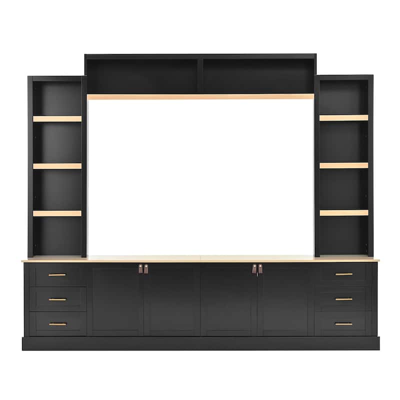 Entertainment Center Wall Unit with Bookshelves