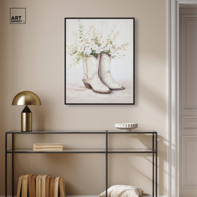 Prairie Bloom Boots Canvas by Art Remedy